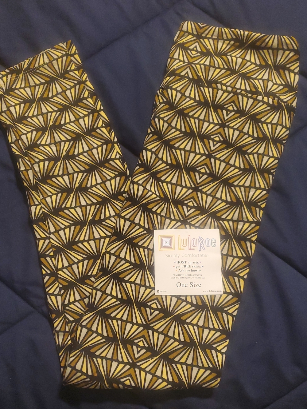 LuLaRoe Women’s One Size Geometric Print Joggers — Yellow & Black